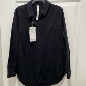 Lululemon full day ahead flannel shirt size 10 black